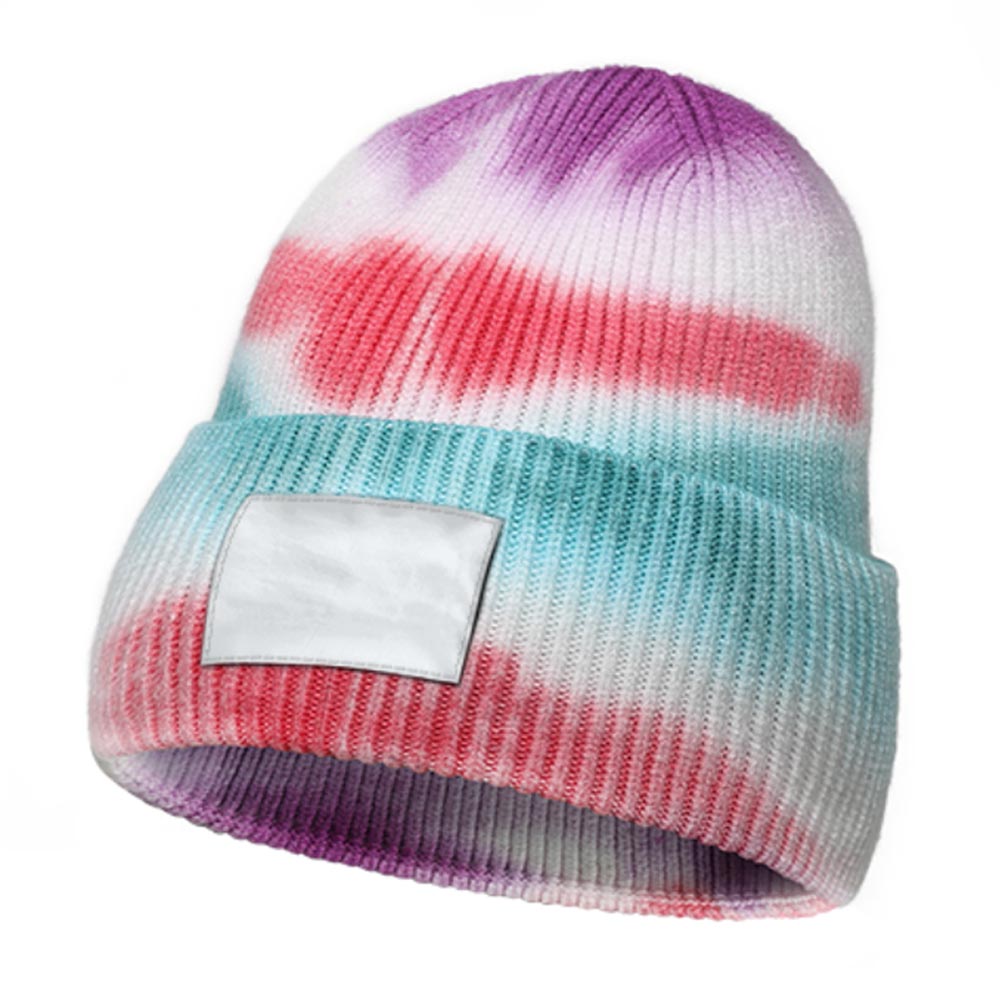 Tie Dye Knitted Beanie Hat Custom