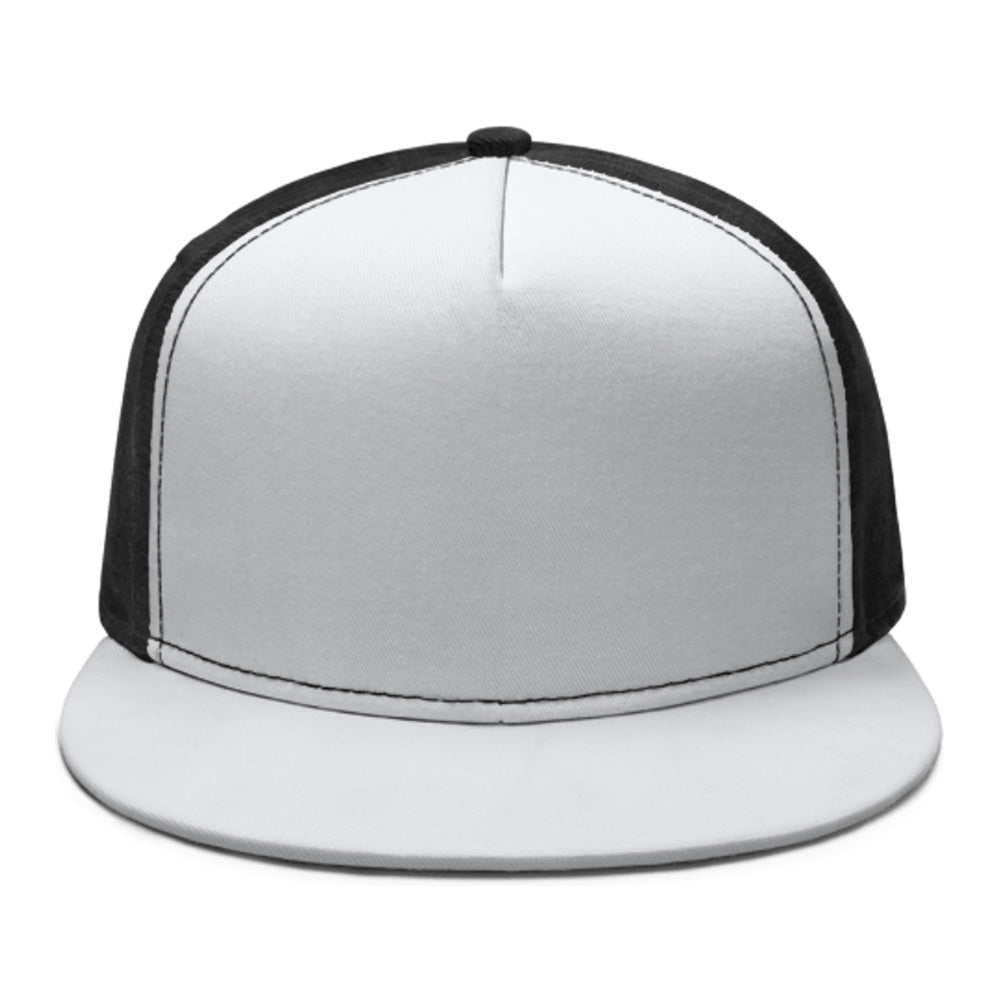 Custom Baseball Caps Hip Pop Style Black and White Flat Bill