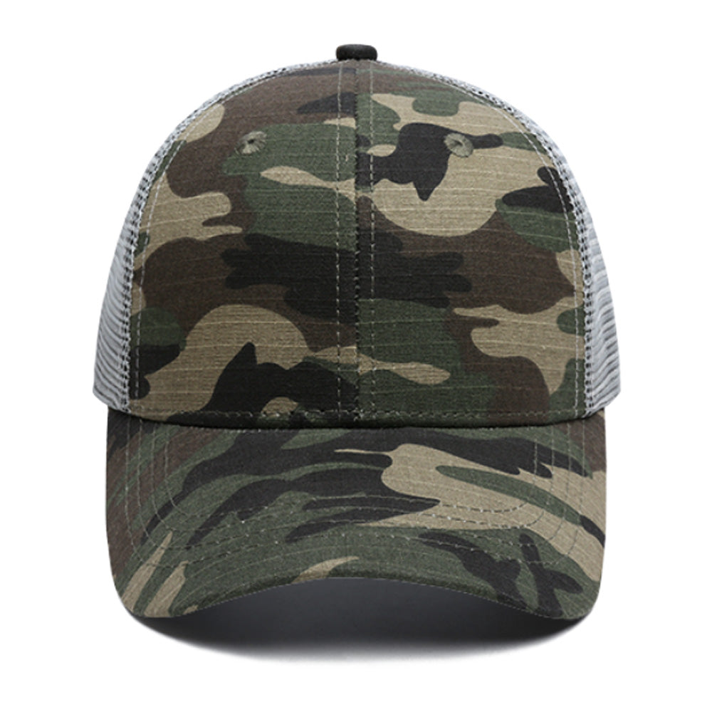 Custom Baseball Caps Camouflage Mesh Back Curved Bill