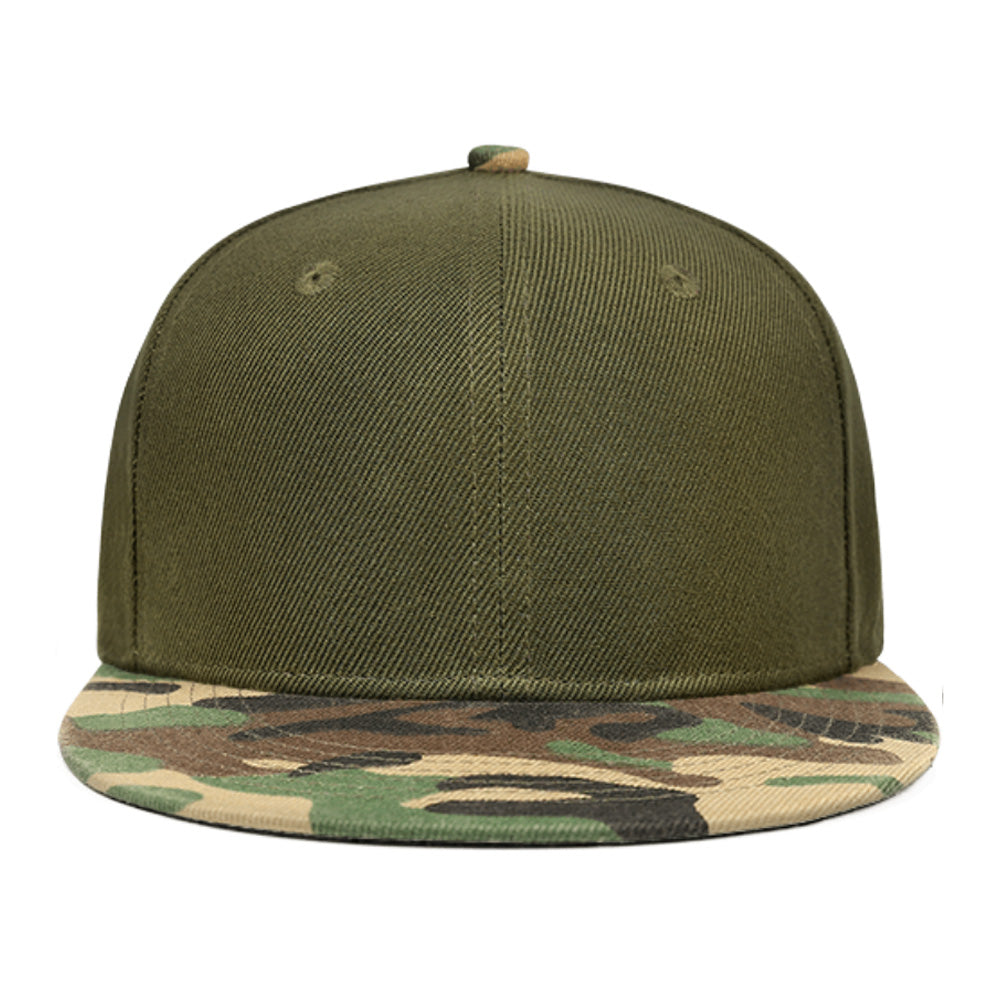 Custom High-Profiled Flat Bill Baseball Cap with Snapback