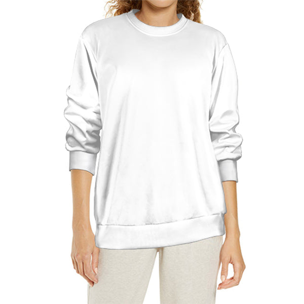 Custom White Sweatshirt Elastic S-2XL