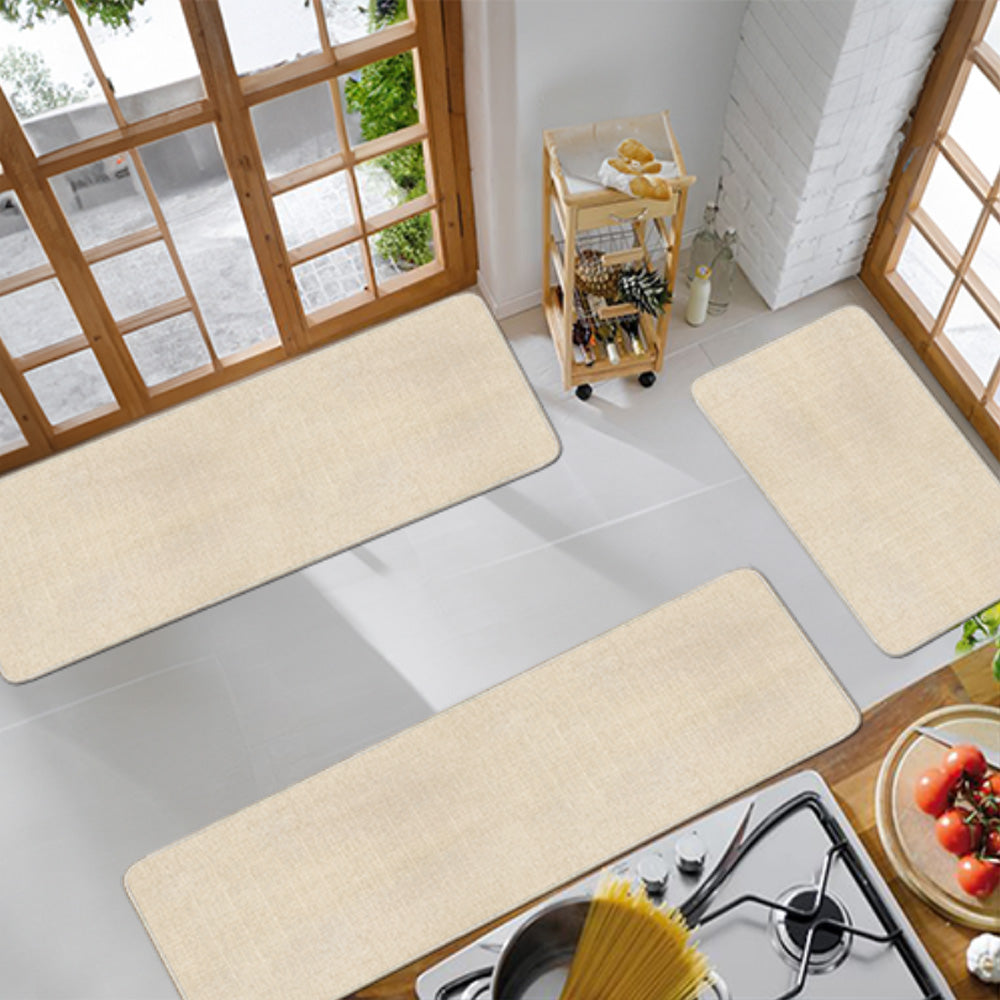 Custom Water Absorbing Anti Slip Kitchen Mat 3pcs Set