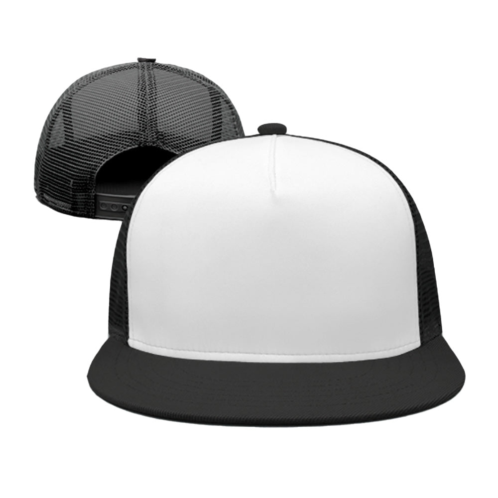 100% Cotton Custom Snapback Baseball Cap Mesh Back Flat Bill