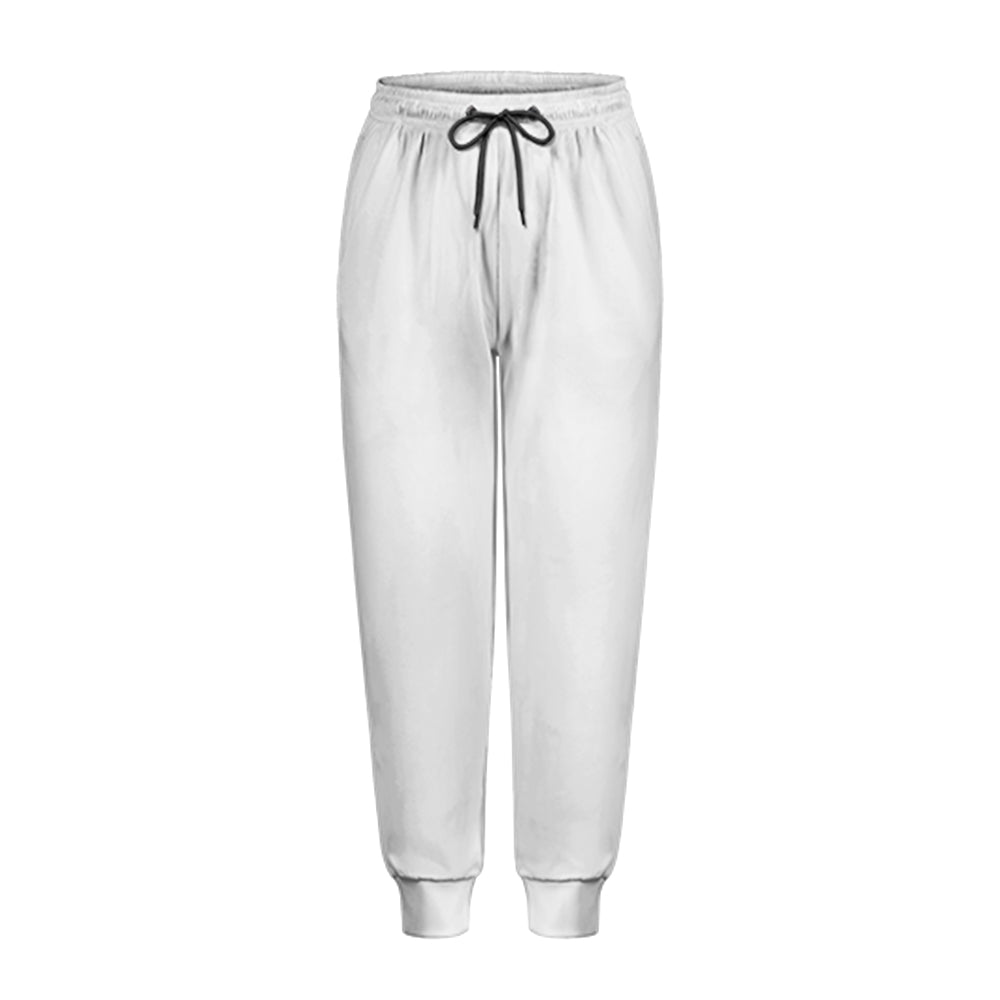 All Over Print White Sweatpants