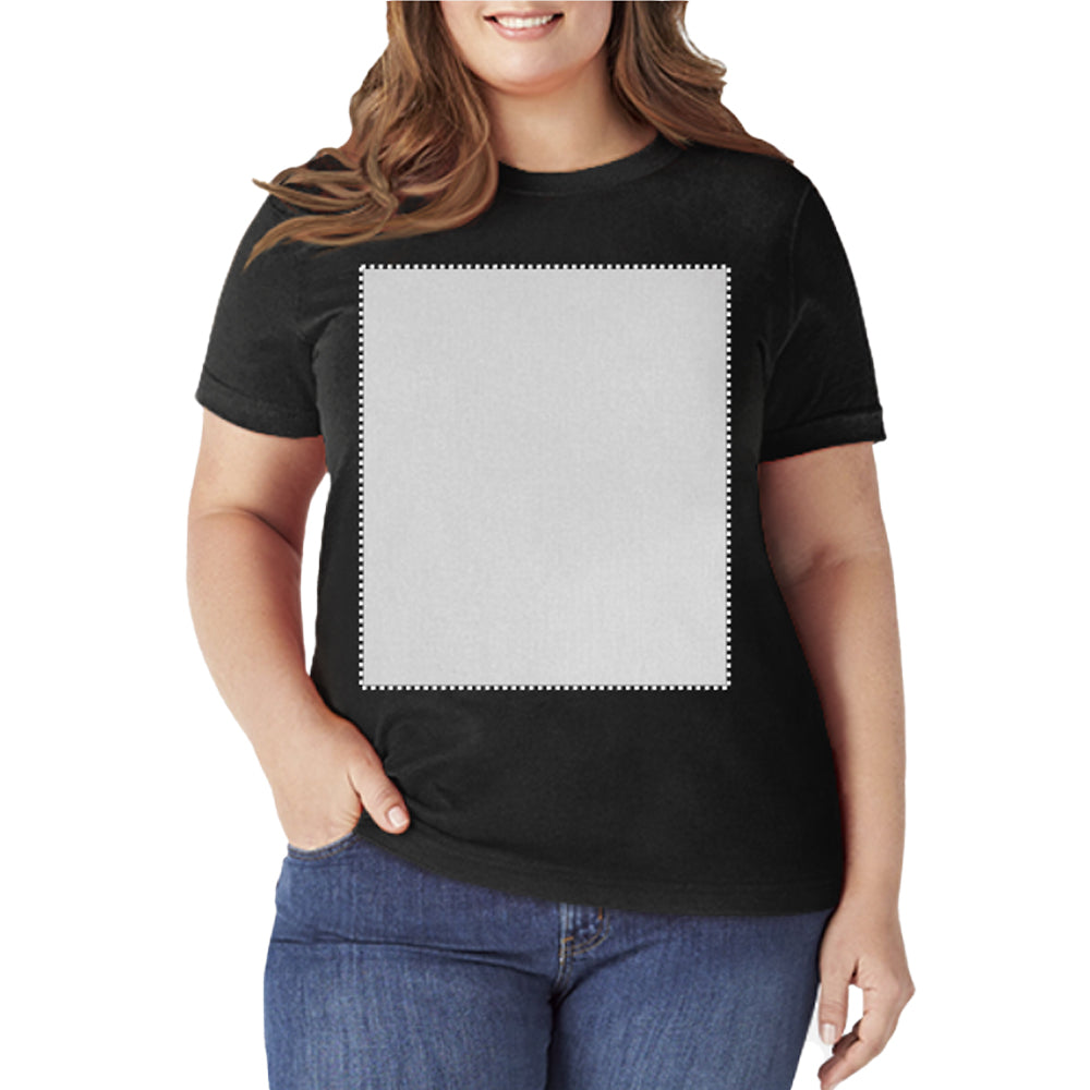 Custom Plus Size Black T Shirt for Women Front Print 3XL-5XL