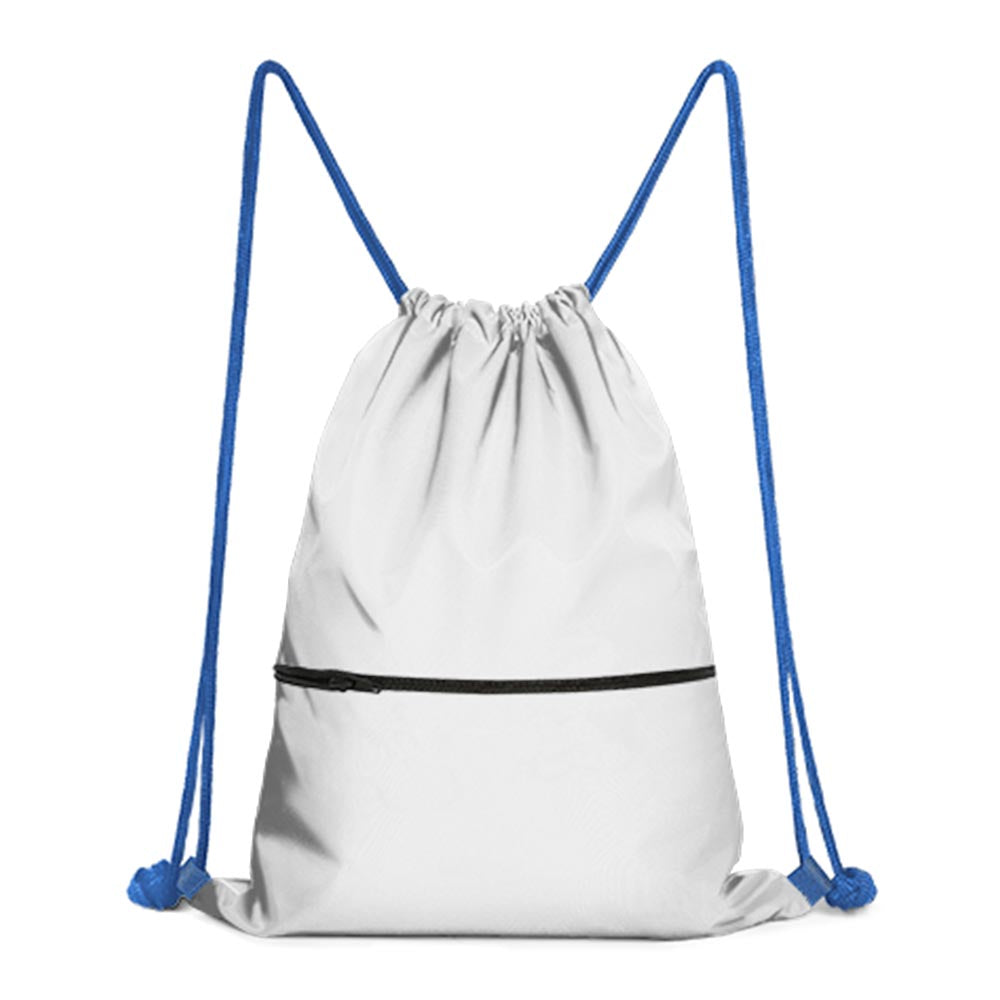 Custom Drawstring Backpacks Double Layers with Outer Zipper Compartment