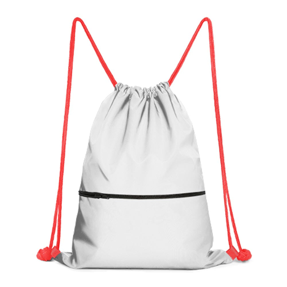 Custom Drawstring Backpacks Double Layers with Outer Zipper Compartment