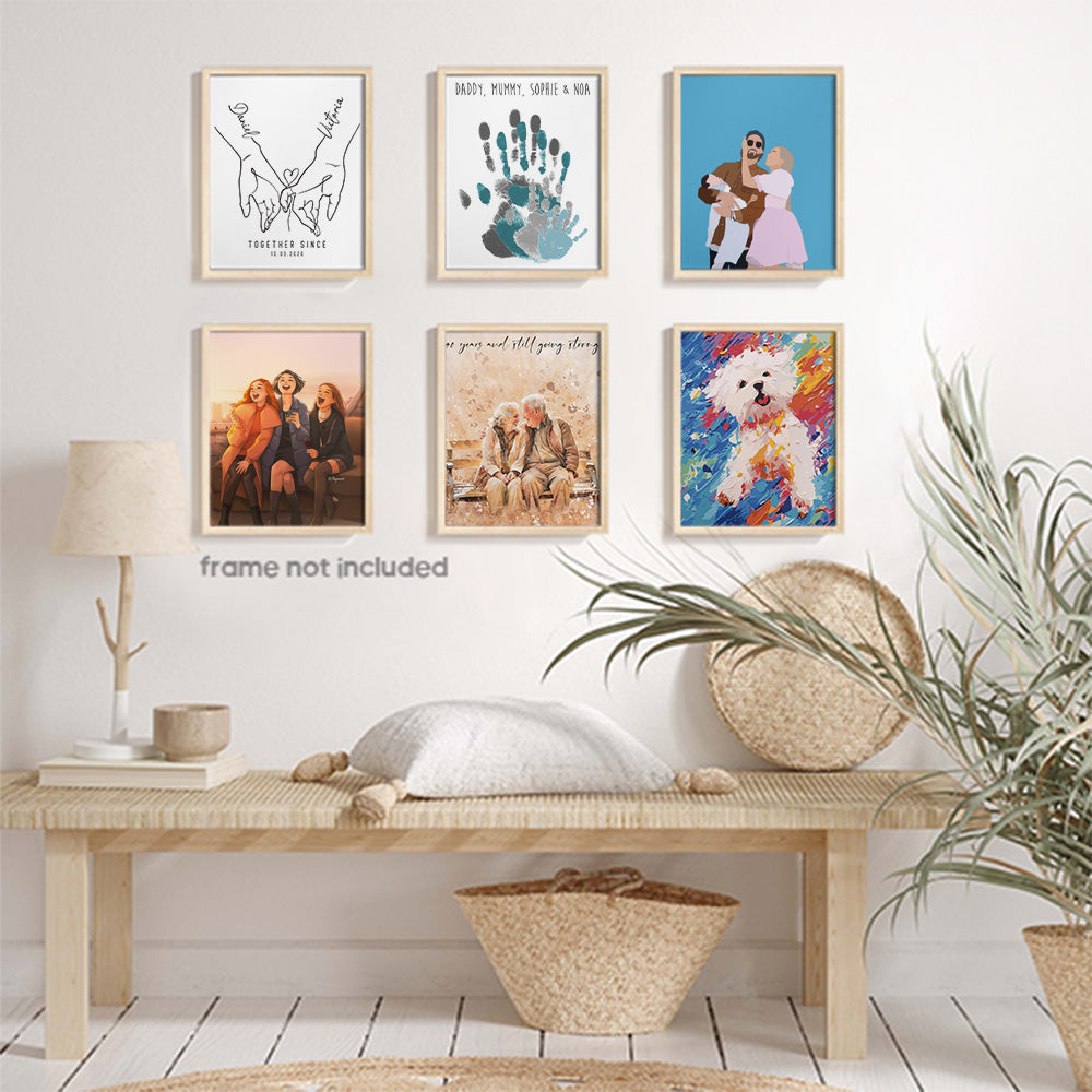 Custom Art Print Unframe 8x10inch 6pcs Set