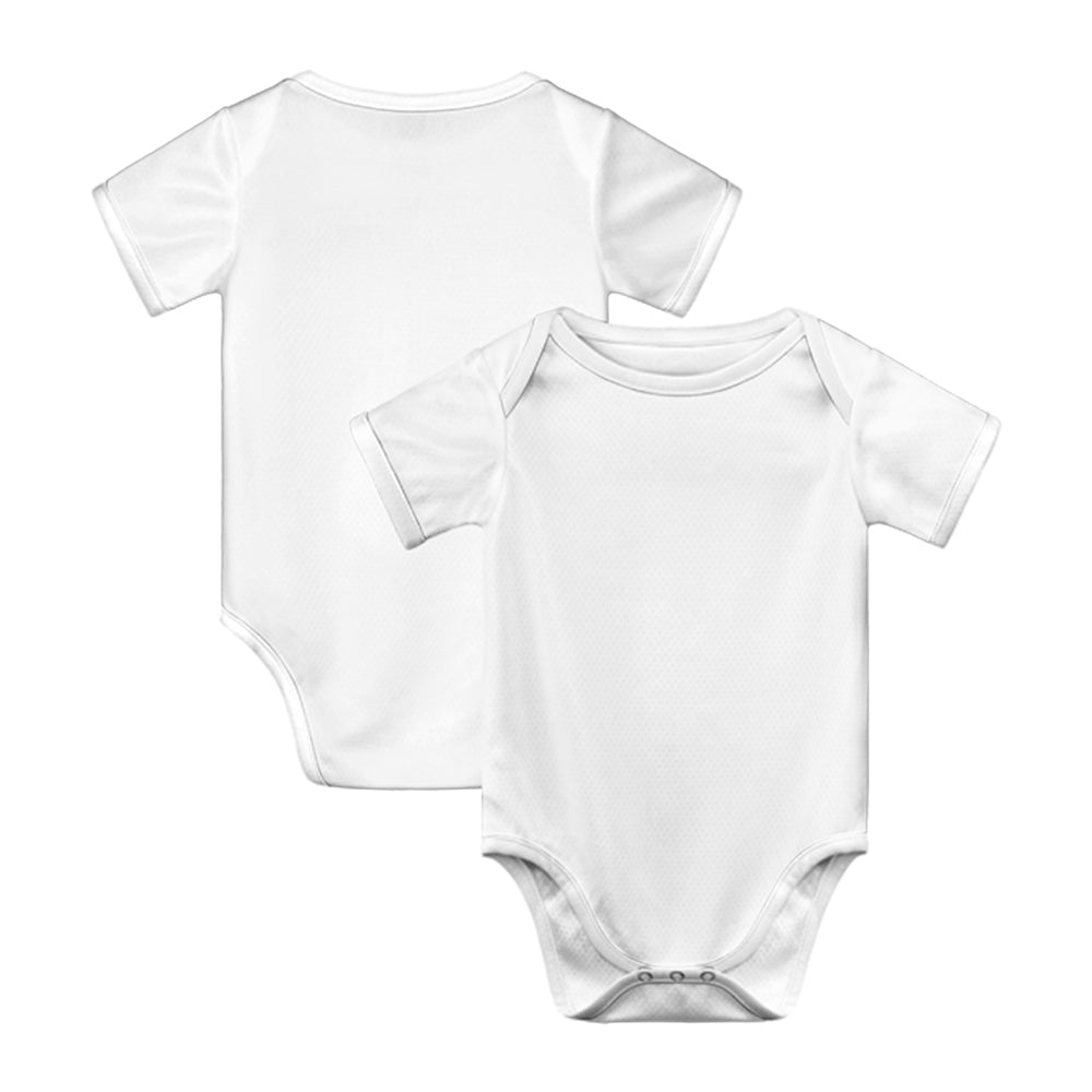 Custom Short Sleeves Baby Bodysuits White Hem for Newborns